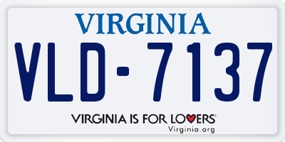 VA license plate VLD7137