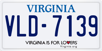 VA license plate VLD7139