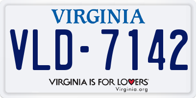 VA license plate VLD7142
