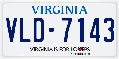 VA license plate VLD7143