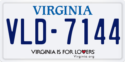VA license plate VLD7144