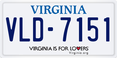 VA license plate VLD7151