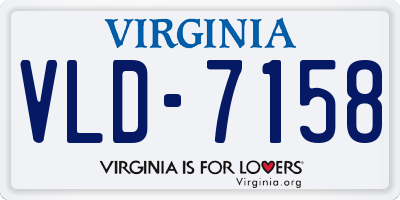 VA license plate VLD7158
