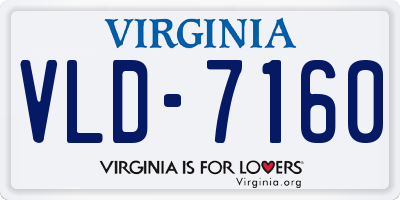 VA license plate VLD7160