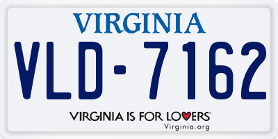 VA license plate VLD7162
