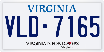 VA license plate VLD7165