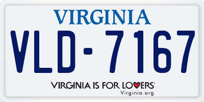 VA license plate VLD7167