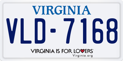 VA license plate VLD7168