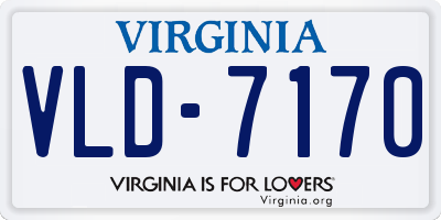 VA license plate VLD7170