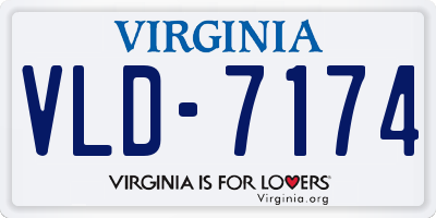 VA license plate VLD7174
