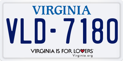 VA license plate VLD7180