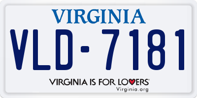 VA license plate VLD7181