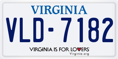 VA license plate VLD7182