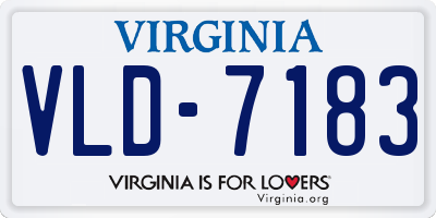 VA license plate VLD7183