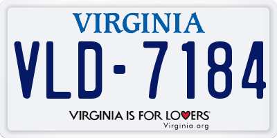 VA license plate VLD7184