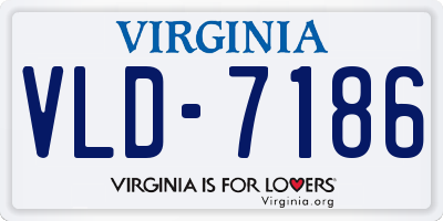 VA license plate VLD7186