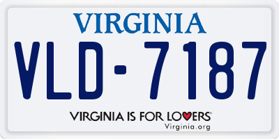 VA license plate VLD7187