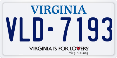 VA license plate VLD7193