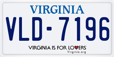 VA license plate VLD7196