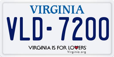 VA license plate VLD7200