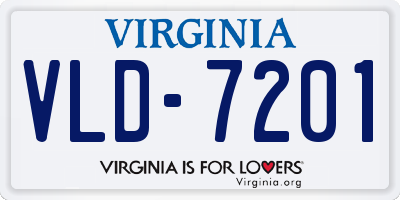 VA license plate VLD7201