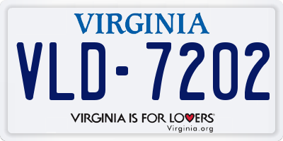 VA license plate VLD7202