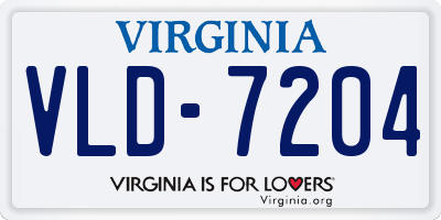 VA license plate VLD7204