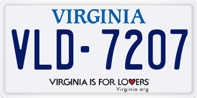 VA license plate VLD7207