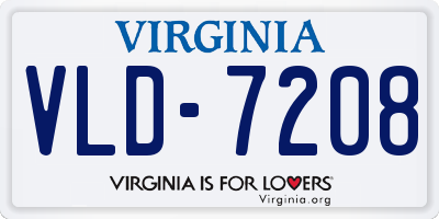 VA license plate VLD7208