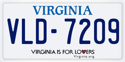 VA license plate VLD7209