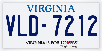 VA license plate VLD7212