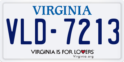 VA license plate VLD7213