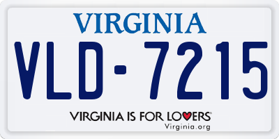 VA license plate VLD7215
