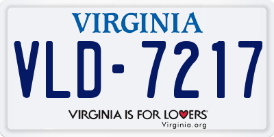 VA license plate VLD7217