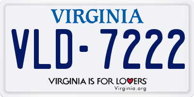 VA license plate VLD7222