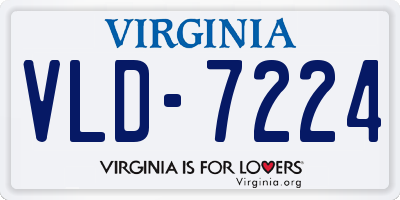 VA license plate VLD7224