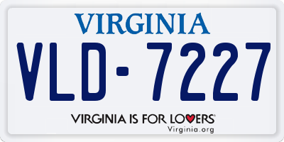 VA license plate VLD7227