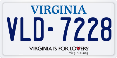 VA license plate VLD7228
