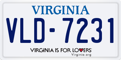 VA license plate VLD7231