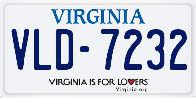 VA license plate VLD7232
