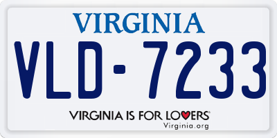 VA license plate VLD7233