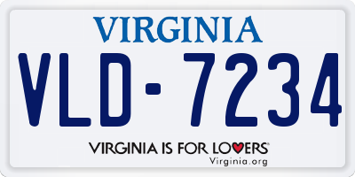 VA license plate VLD7234