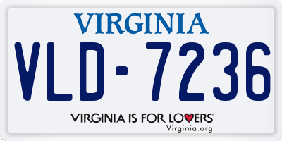 VA license plate VLD7236