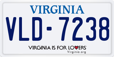 VA license plate VLD7238