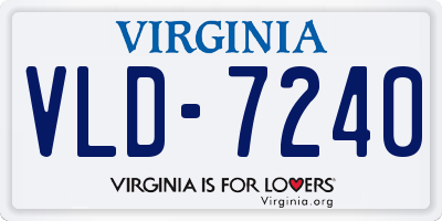 VA license plate VLD7240