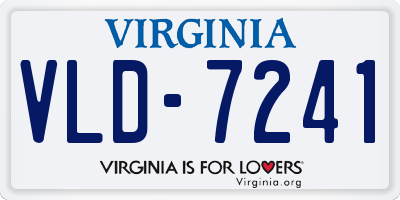 VA license plate VLD7241