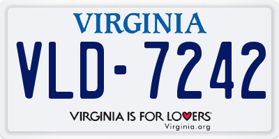 VA license plate VLD7242
