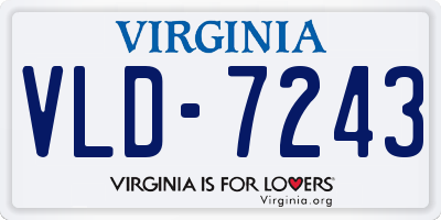 VA license plate VLD7243