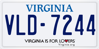 VA license plate VLD7244