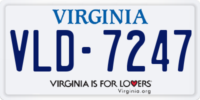 VA license plate VLD7247